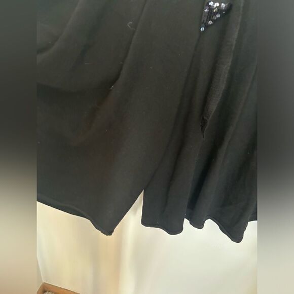 Sonia Rykiel black wide leg wool blend pants with sequin belt size T38 - Picture 6 of 9